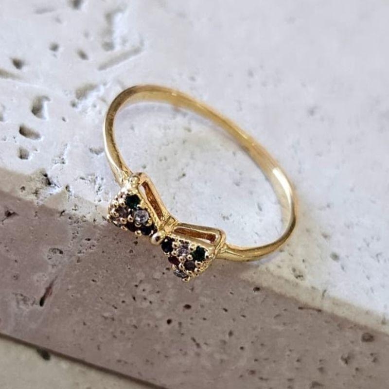 Anel Laço com Zircônia Colorida