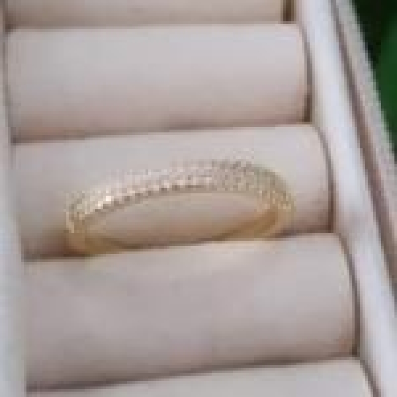 Anel Meia Aliança Duas Fileiras de Zirconia