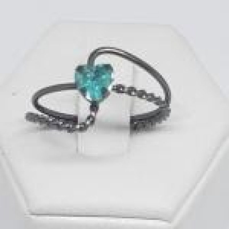 Anel Meio Aro Meio Fio Com Zircônia Colors G