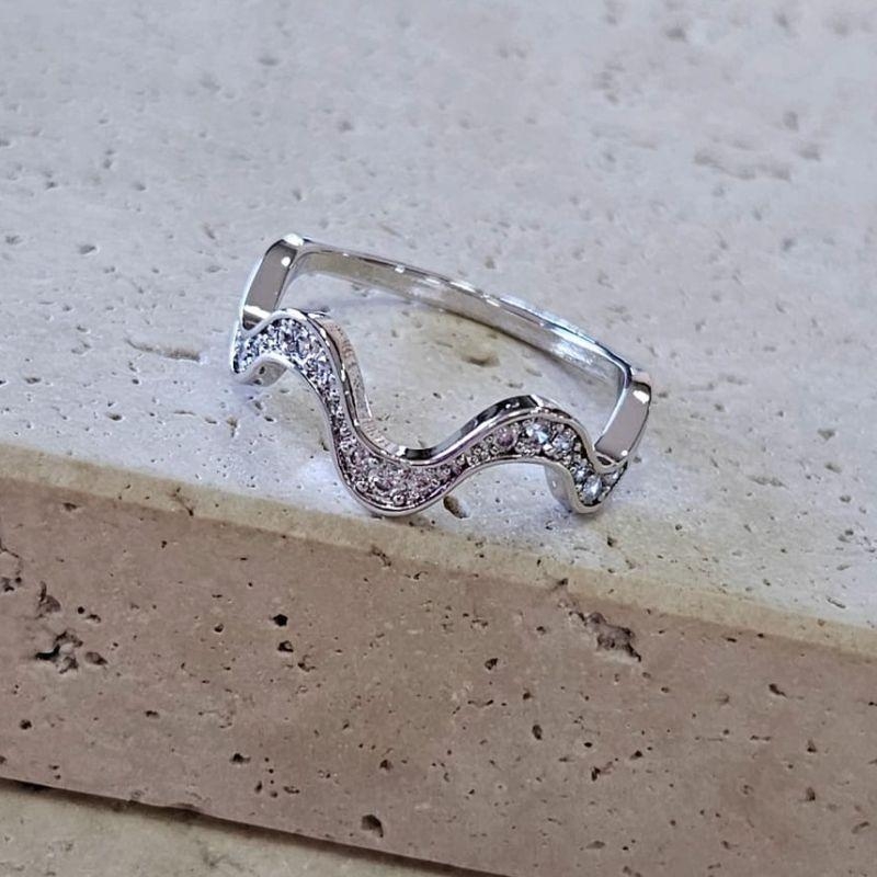 Anel Onda com Micro Zirconias