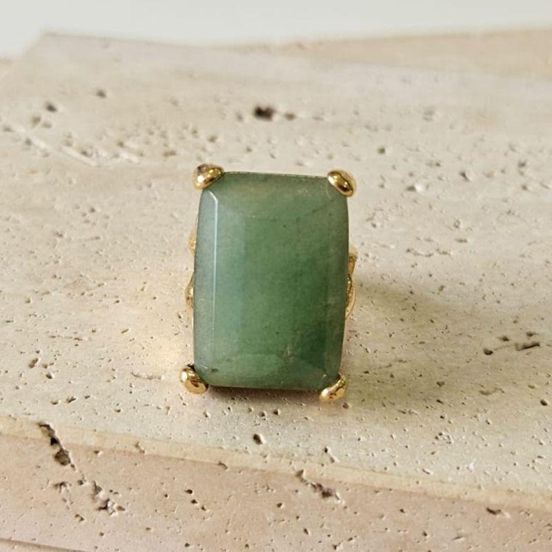 Anel Pedra Natural Verde