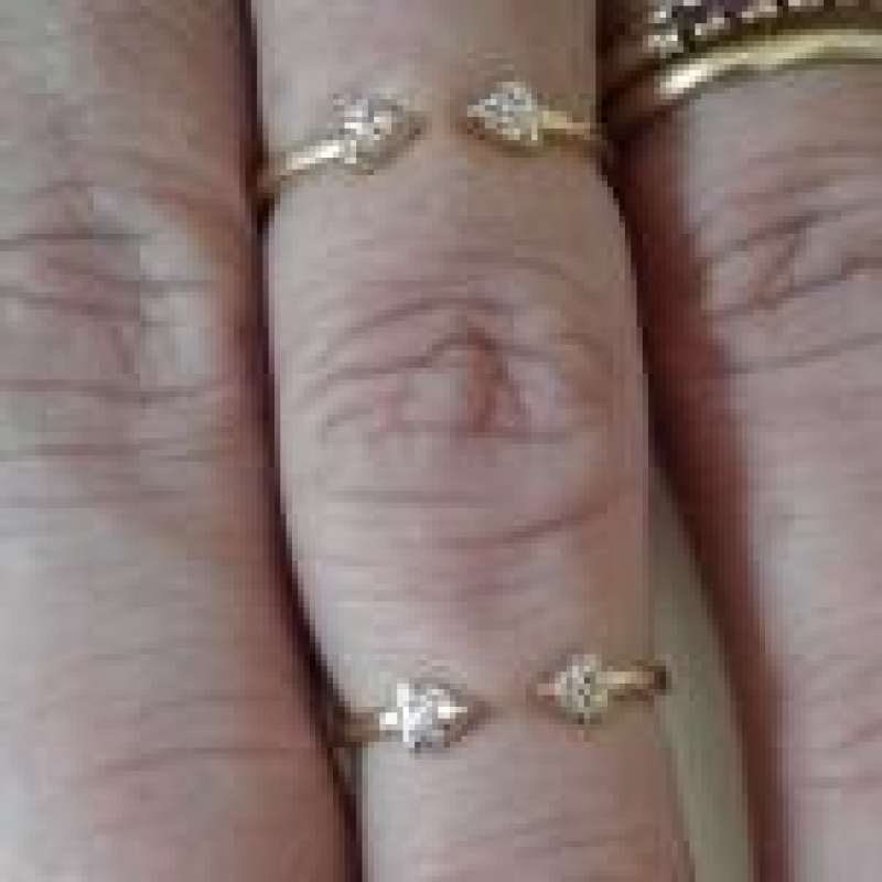 Anel Setinhas Cravejadas Aberto 