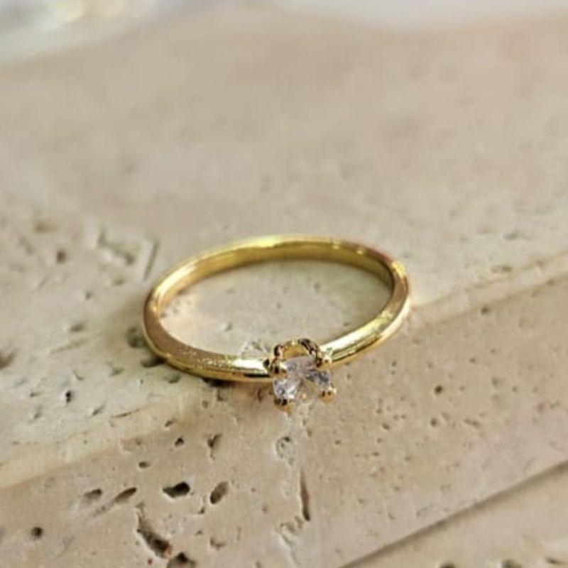 Anel Solitário Zirconia Pequena