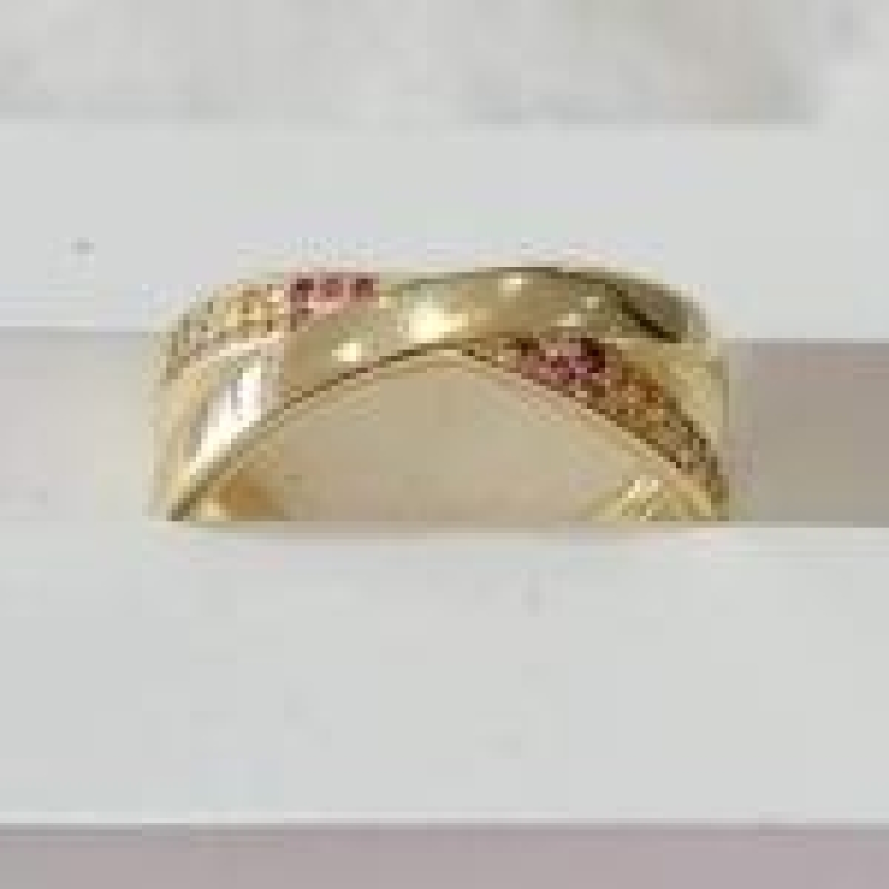 Anel X Grosso Zirconias Coloridas