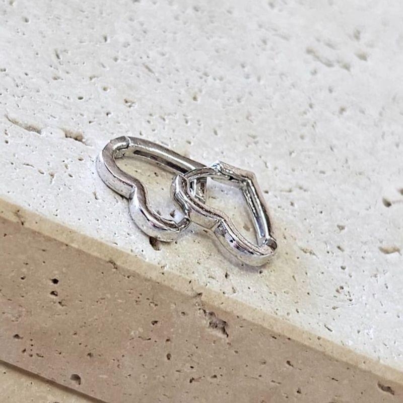 Brinco Argola Coração Liso Click Peq R