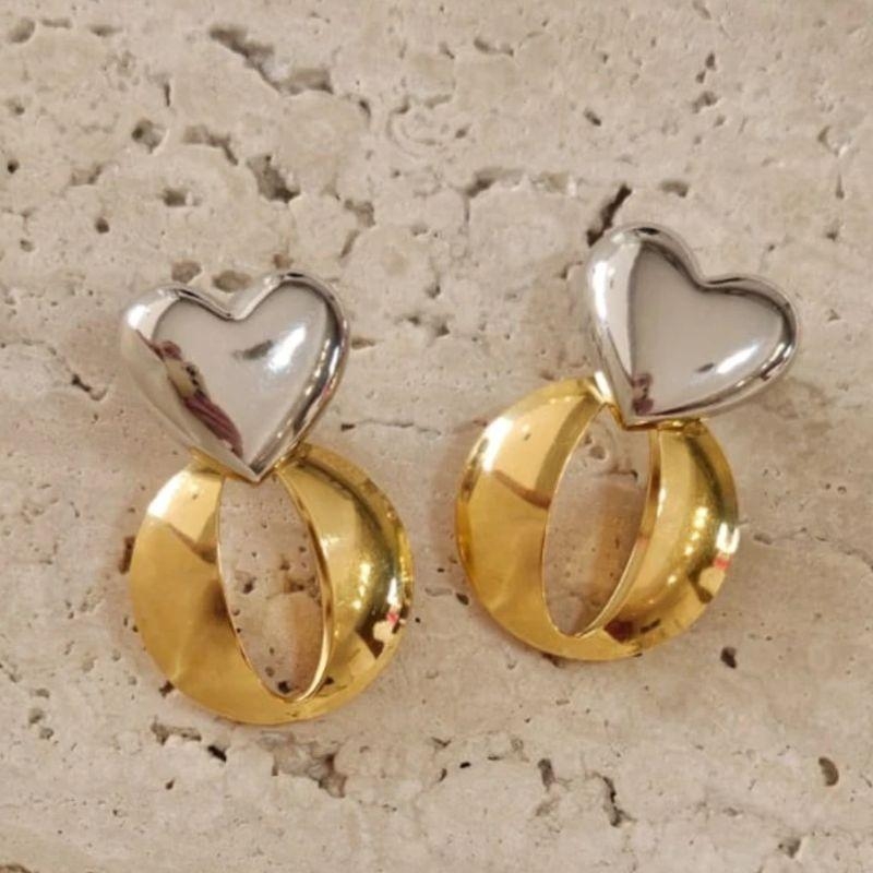 Brinco Coração com Circulo