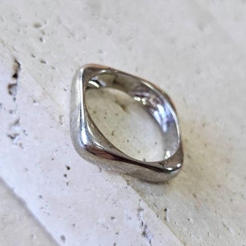 Anel Aliança Quadrada Grossa