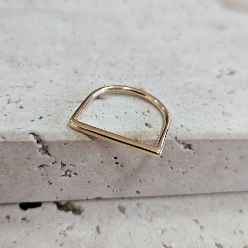 Anel Arredondado Reto Fino