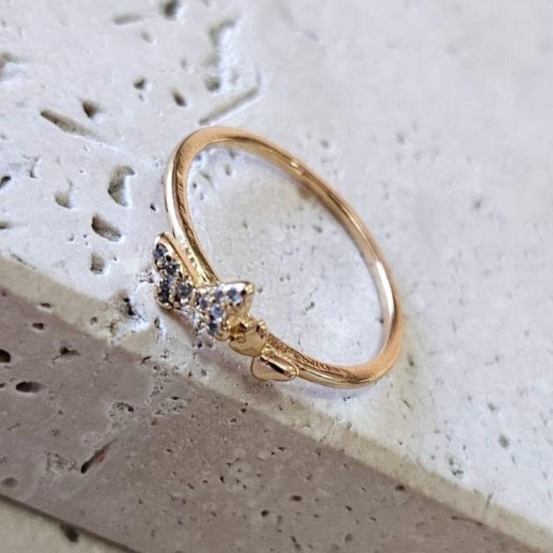 Anel Borboleta Cravejada e Lisa