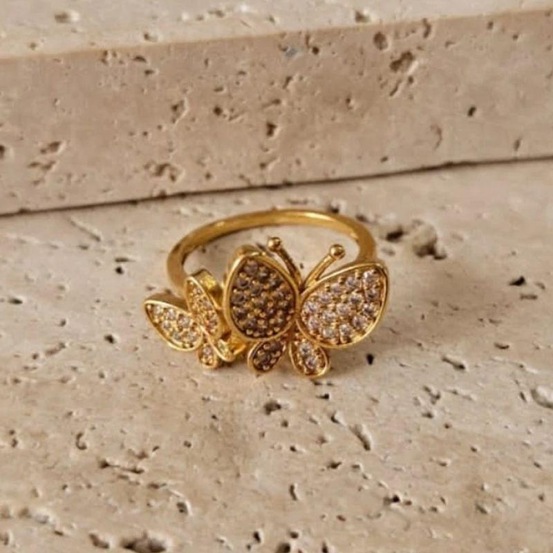 Anel Borboletas Cravejadas