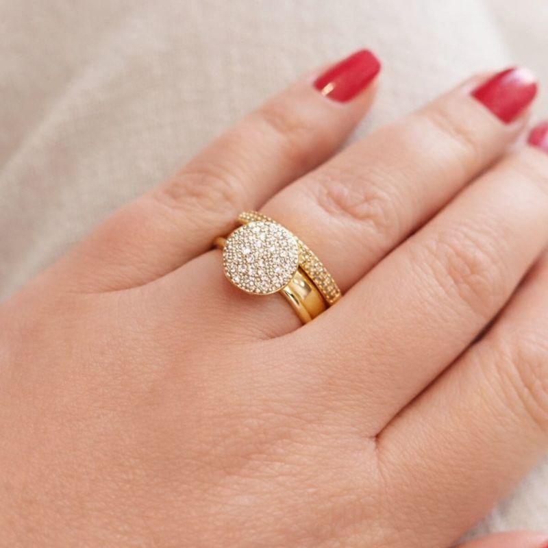 Anel Chuveiro Cravejado Gde