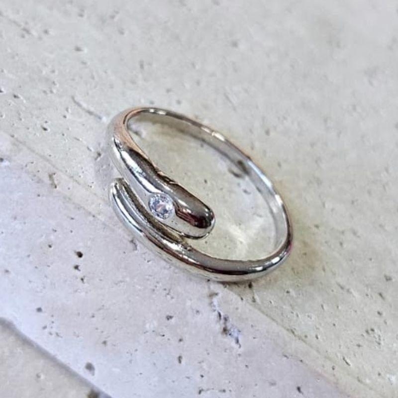 Anel Gota Fina com Zirconia Ajustavel