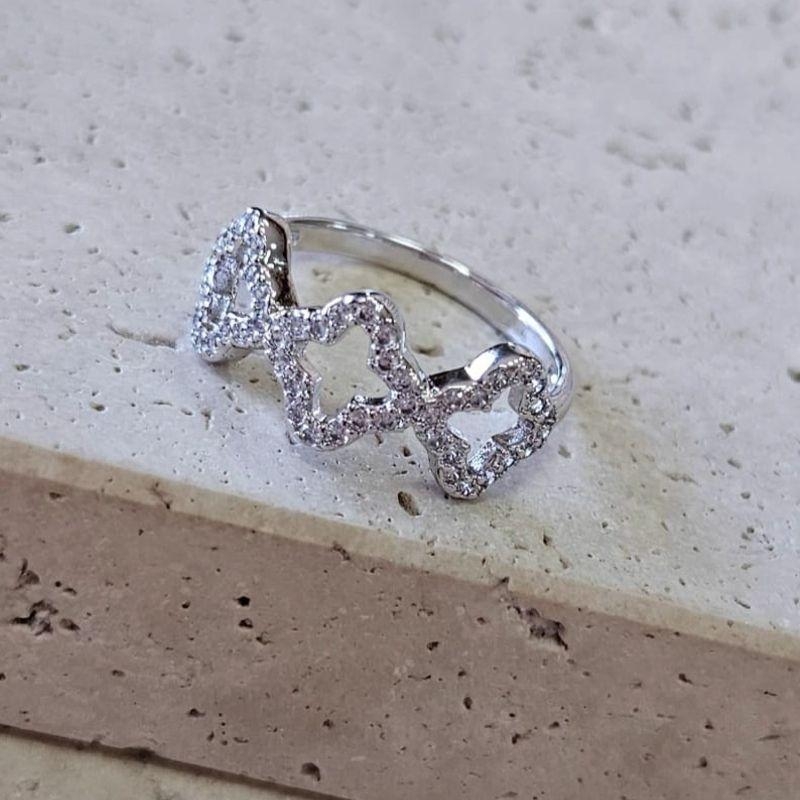 Anel Inspiração Van Cleef Cravejado