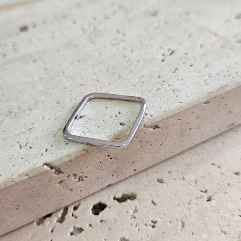 Anel Quadrado Liso Grosso