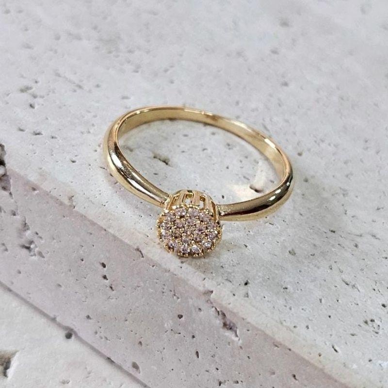 Anel Solitario Chuveirinho