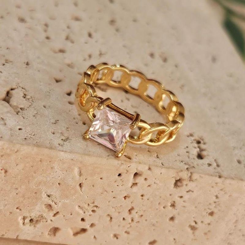 Anel  Solitario Corrente