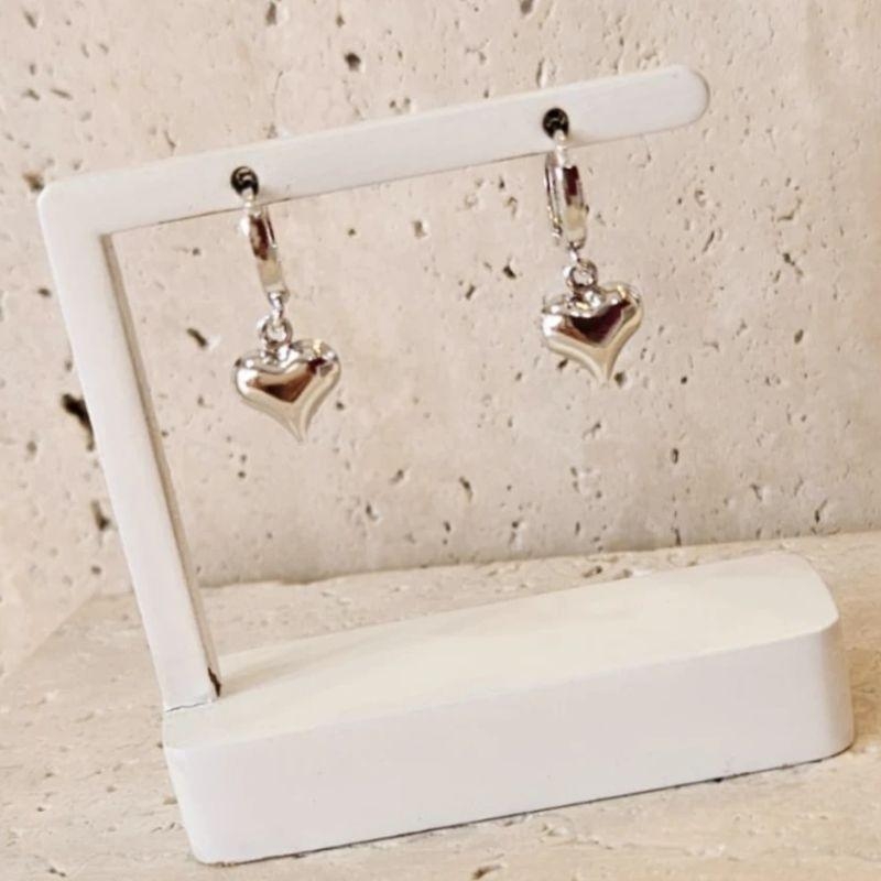 Brinco Argola Coração Cheio Pontudo