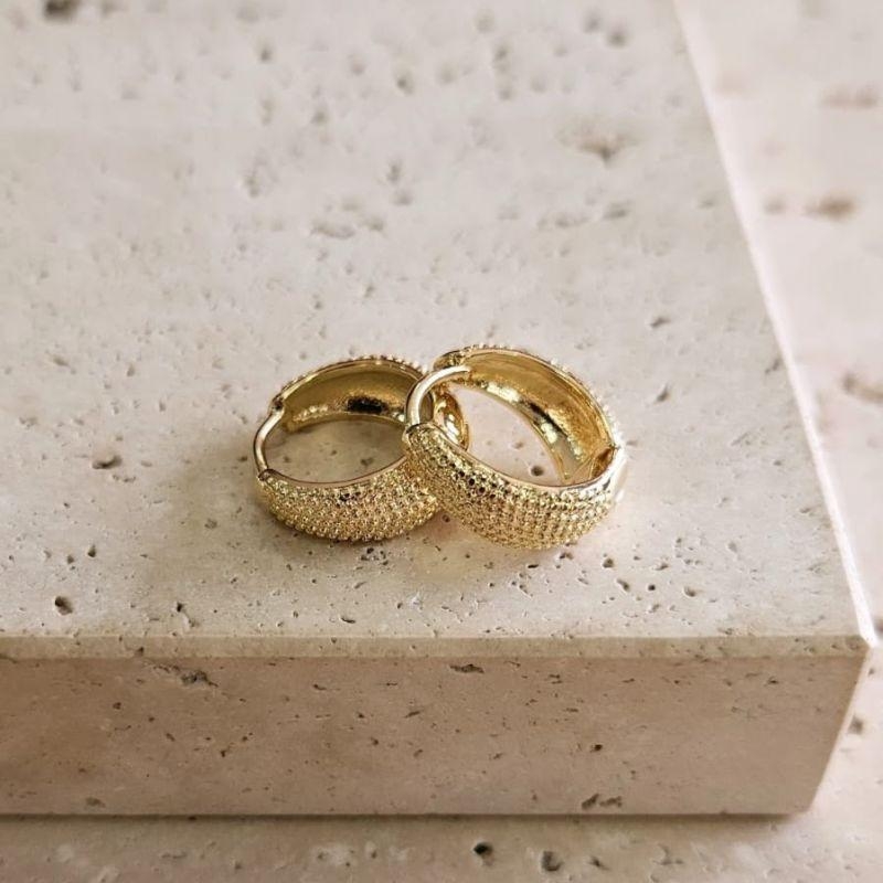 Brinco Argola Pontilhada Inteira Grande