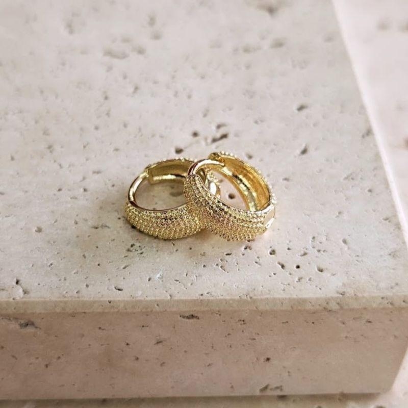 Brinco Argola Pontilhada Inteira Peq