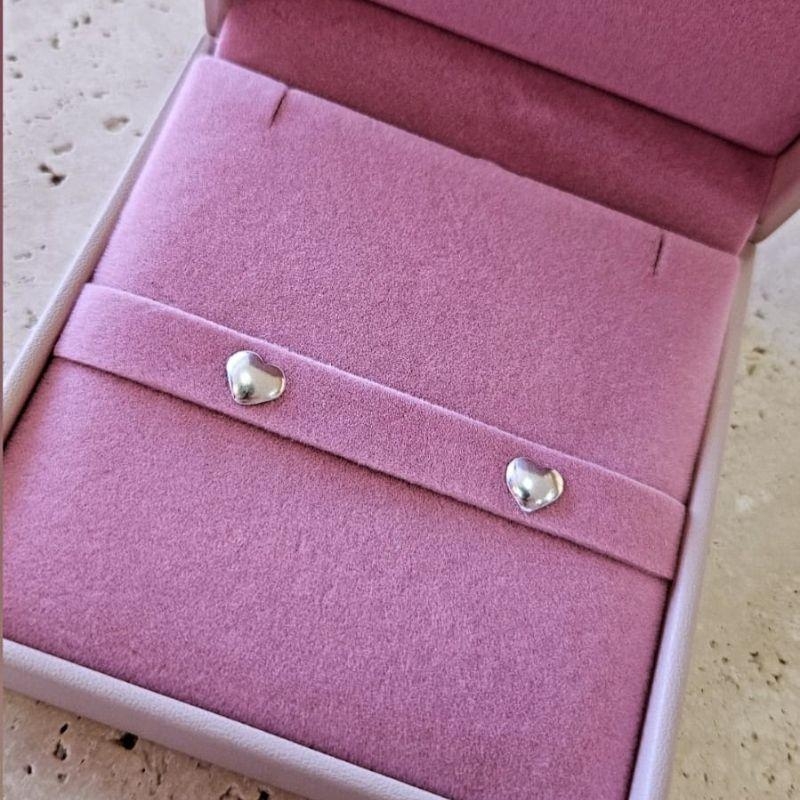 Brinco Coração Liso Prata