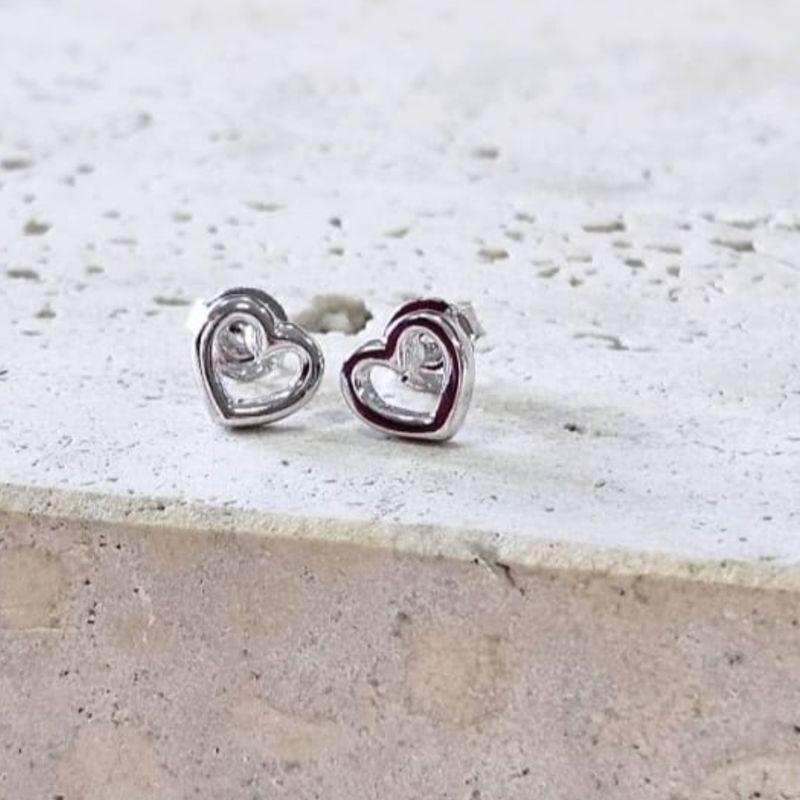 Brinco Coração Vazado Gordinho Peq