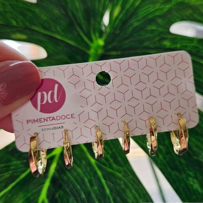 Brinco Trio Argola Torcida