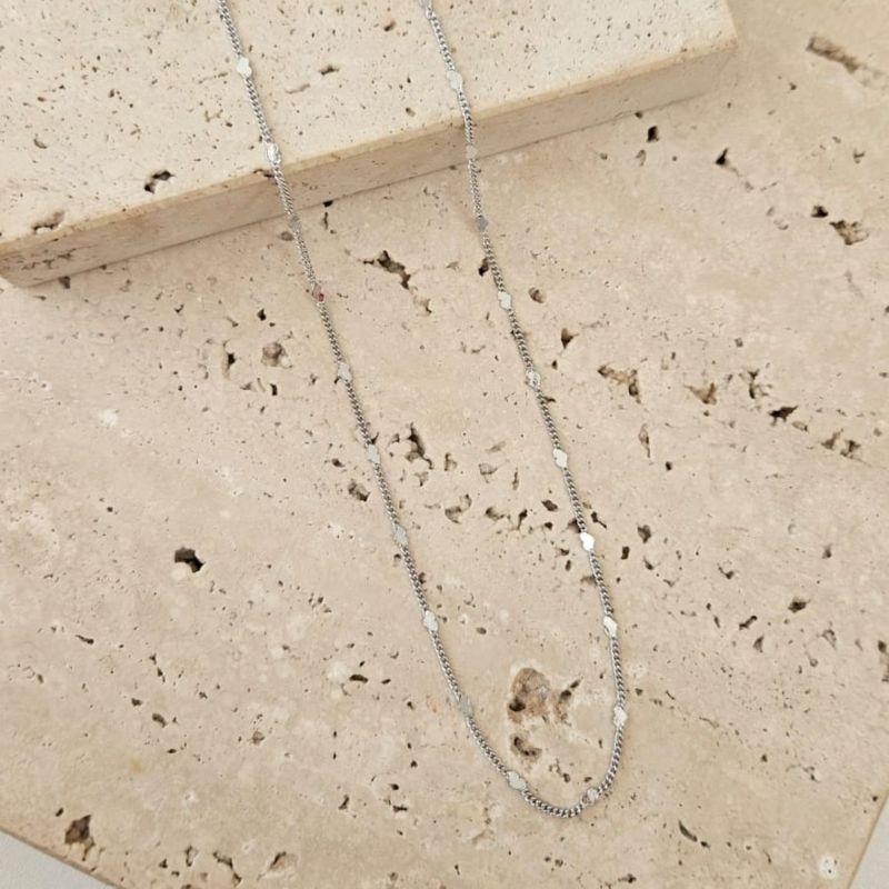 Colar Coração Amassadinho 60cm