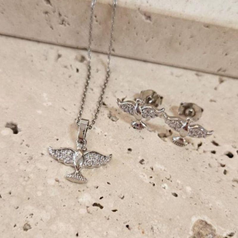 Conjunto Espirito Santo Cravejado 45cm