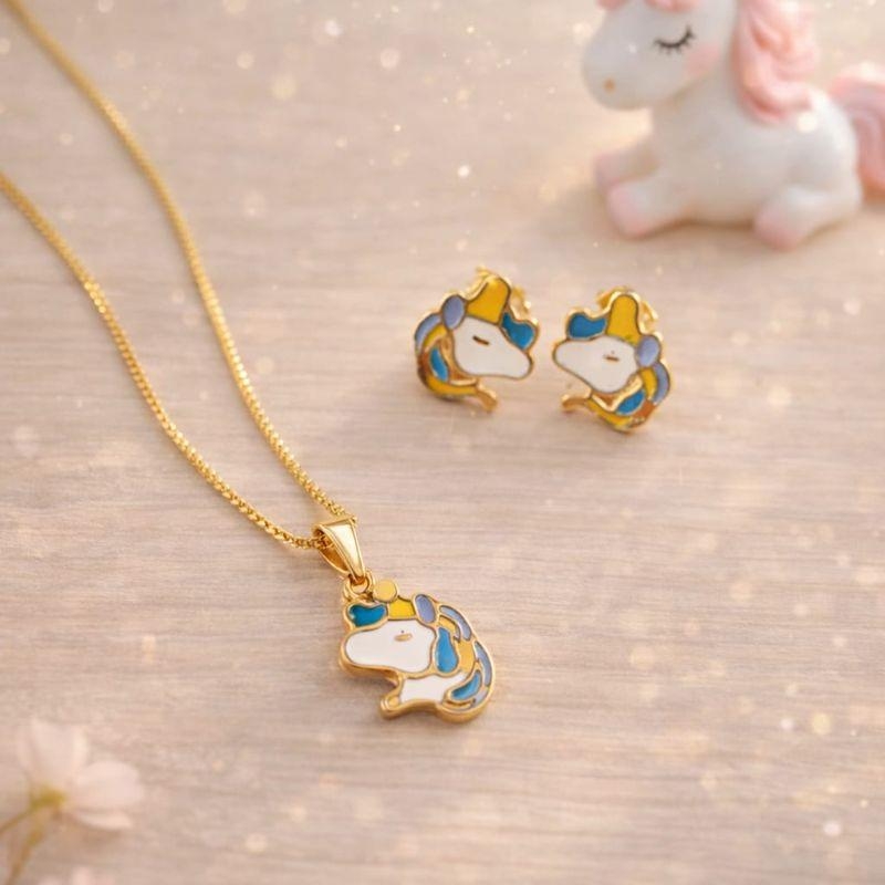 Conjunto Unicórnio com Resina 40cm