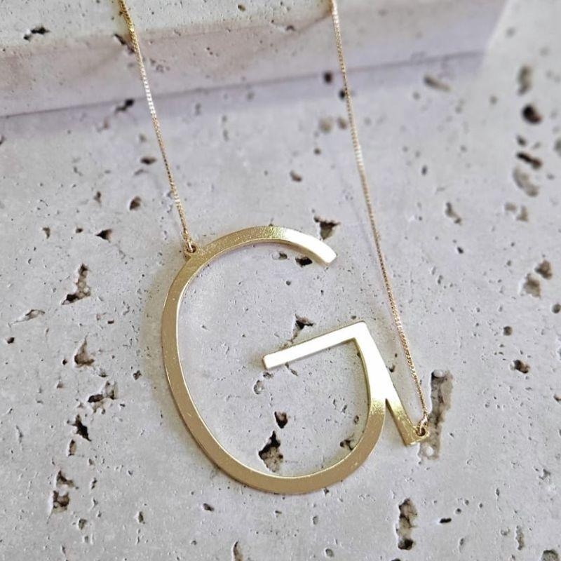 Gargantilha Inicial Inclinada G 45cm