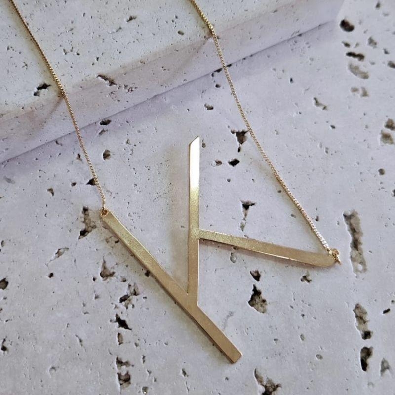 Gargantilha Inicial Inclinada K 45cm