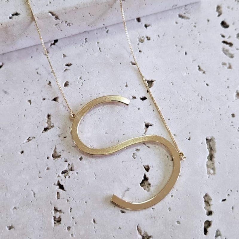 Gargantilha Inicial Inclinada S 45cm