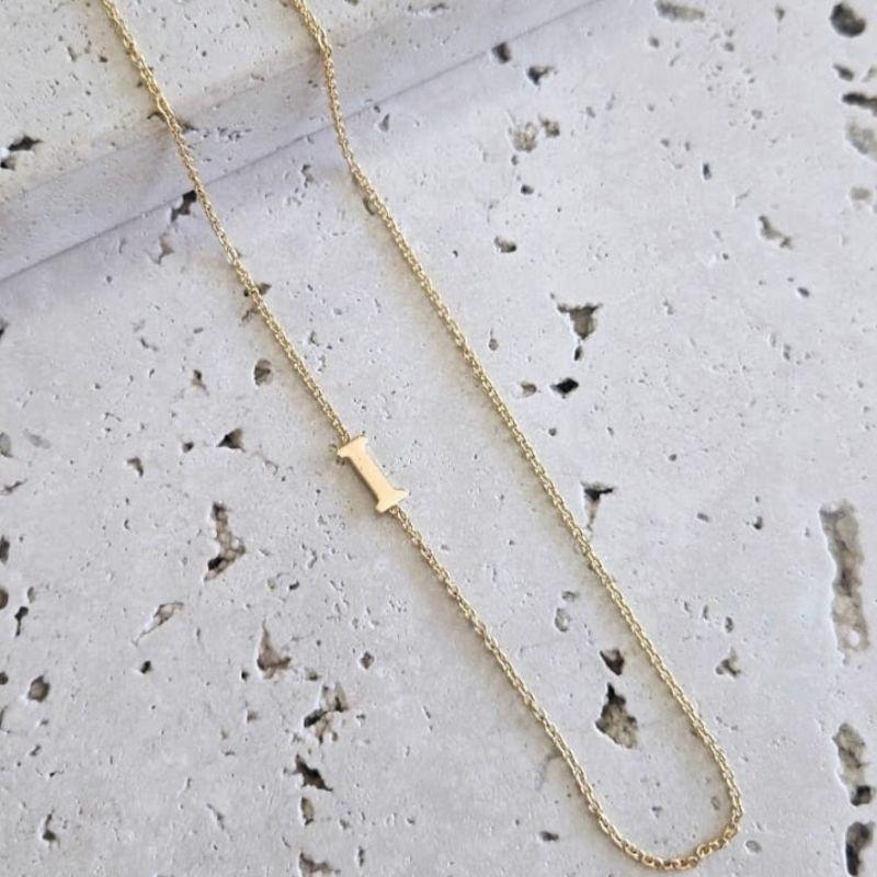 Gargantilha Letra I Tranversal 50cm