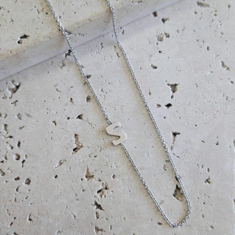 Gargantilha Letra S Tranversal 50cm