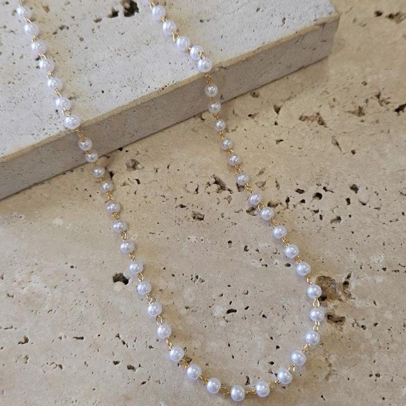 Gargantilha Mini Pérolas 40+5cm