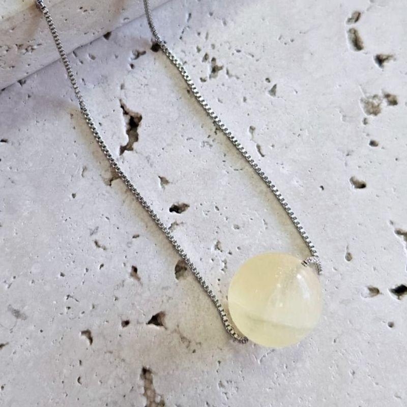 Gargantilha Pedra Natural Citrino 45cm