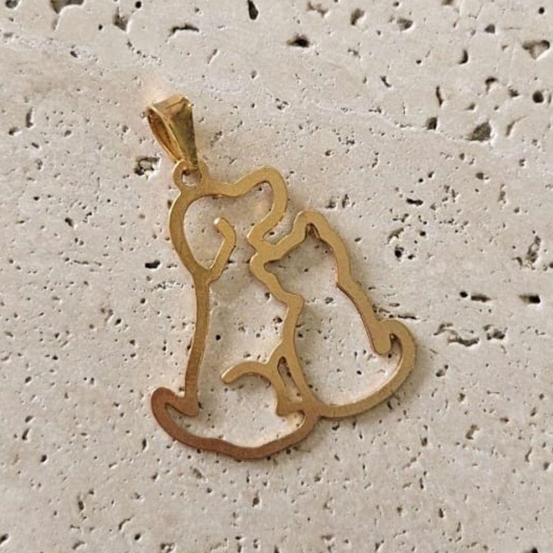 Pingente Cachorro e Gato (2,5x2,2cm)