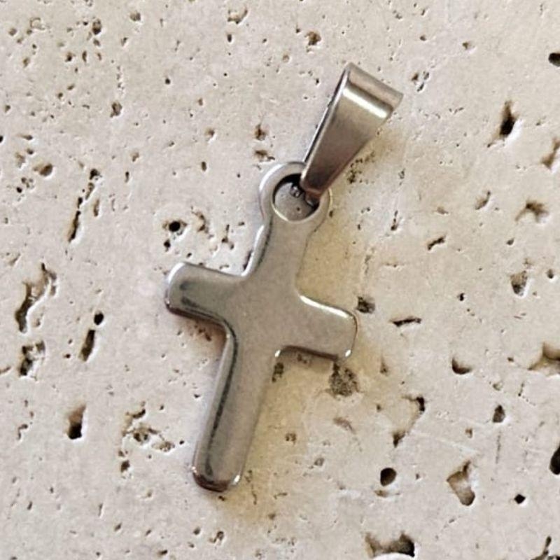 Pingente Crucifixo Liso Aço Inox (2,0x1,2cm)