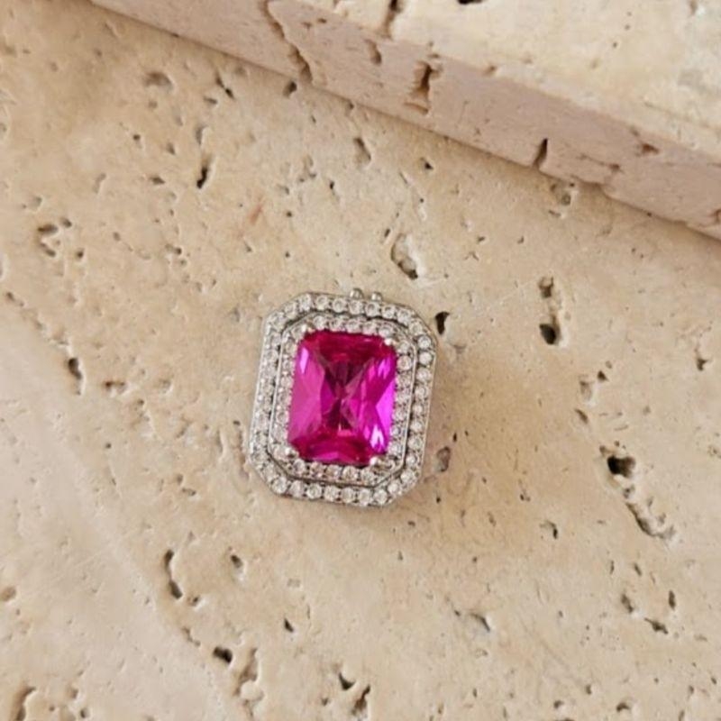 Pingente Quadrado Pink Pulseira