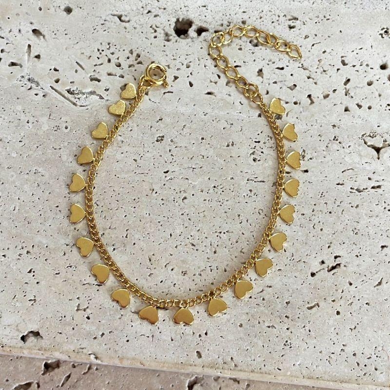 Pulseira Corações Soldados na Corrente