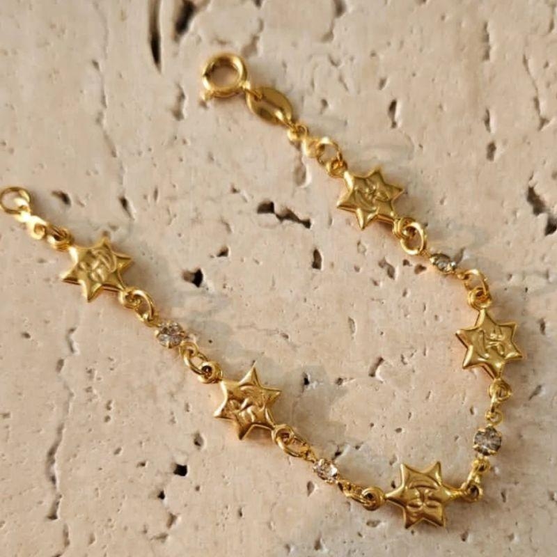 Pulseira Estrelinhas Com Zircônia 14cm