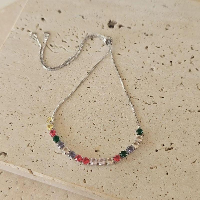 Pulseira Fio de Zirconia Colors 3mm Ajustavel