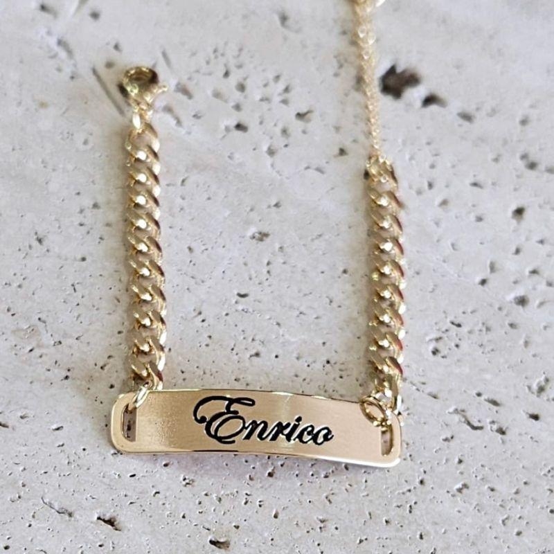 Pulseira Grumet Placa Masculina 12cm