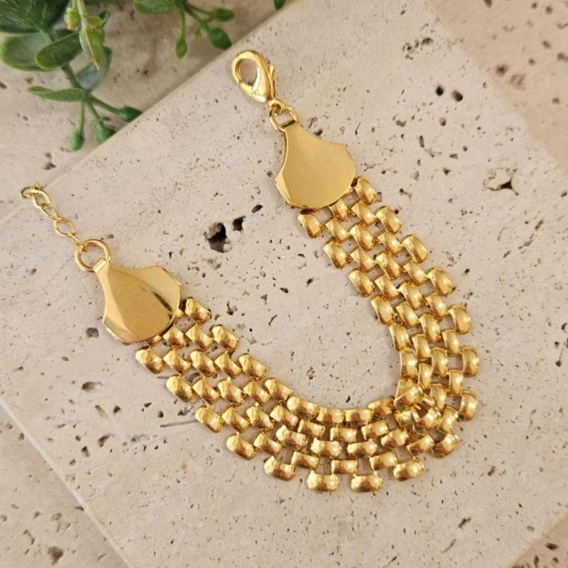 Pulseira Malha Relógio Grossa