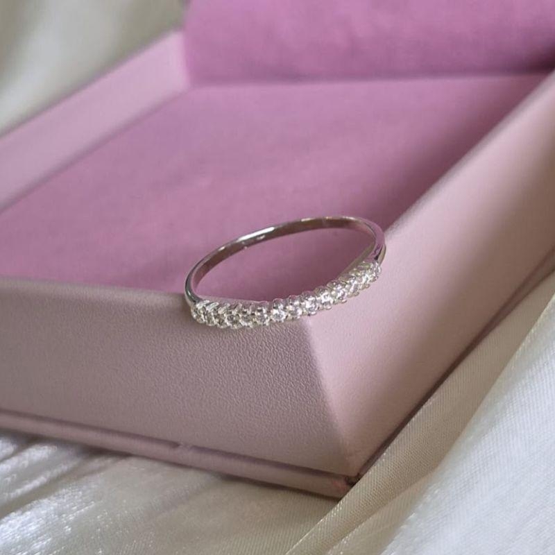 Anel Aparador Cravejado Prata N22