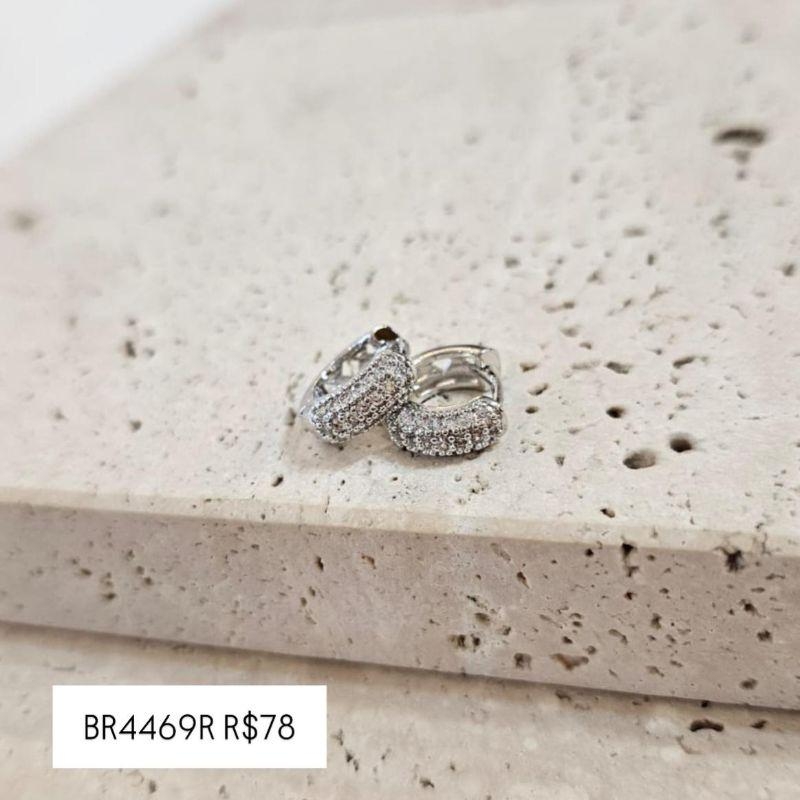 Brinco Argola 3 Fileiras Zirconia Peq