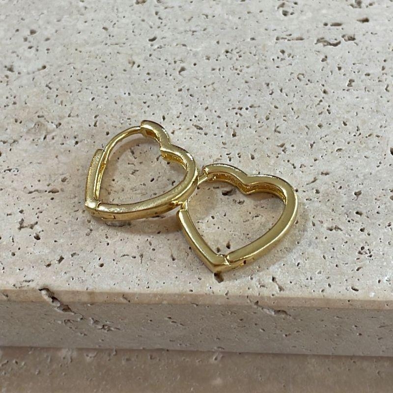 Brinco Argola Coração Liso Gde