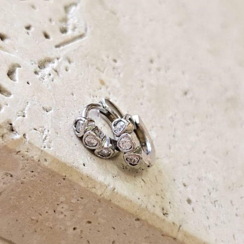 Brinco Argola Coração Zirconia Mini