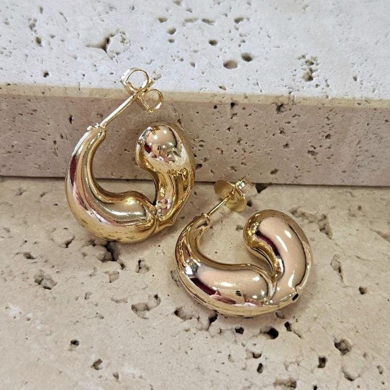 Brinco Argola Gota Dupla Tubo