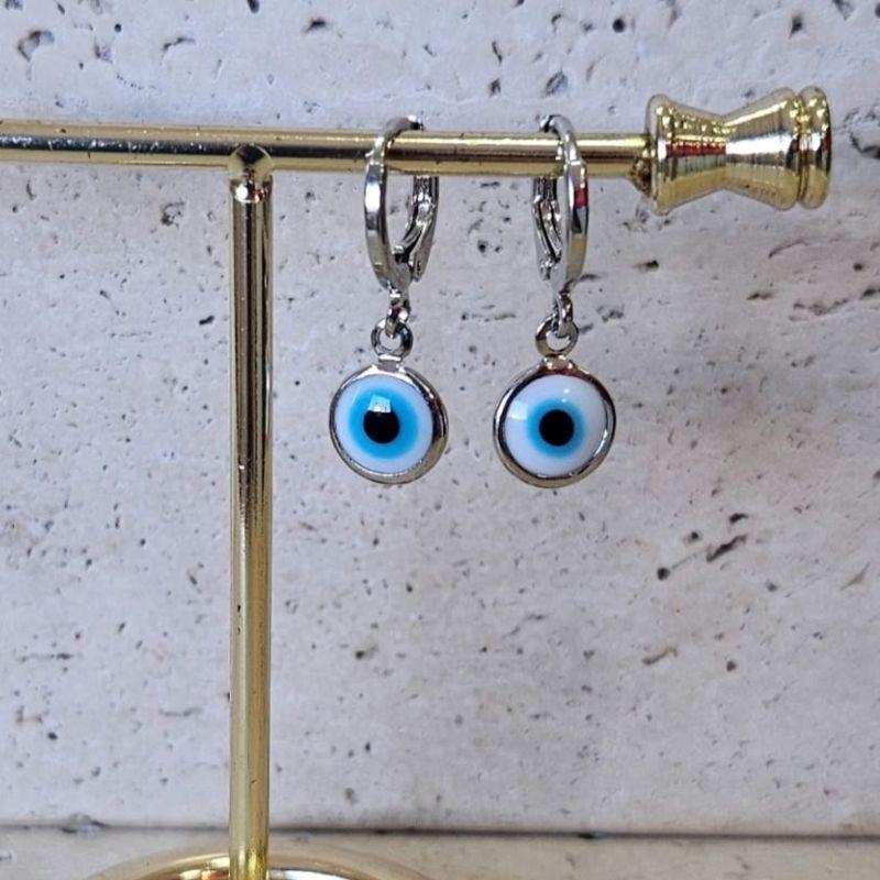 Brinco Argola Olho Grego Pendurado